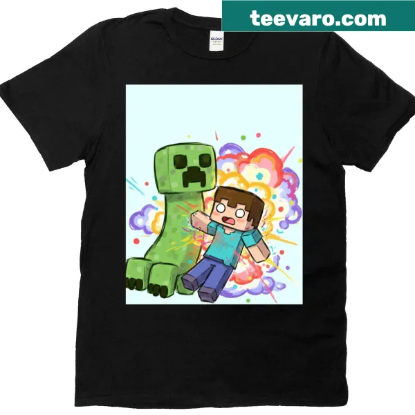 Humorous Minecraft Oops graphic t-shirt for gamers