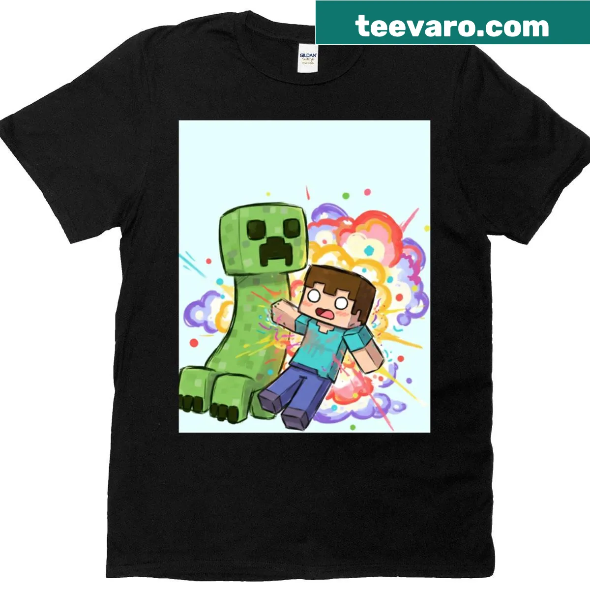 Humorous Minecraft Oops graphic t-shirt for gamers — on a men's t-shirt