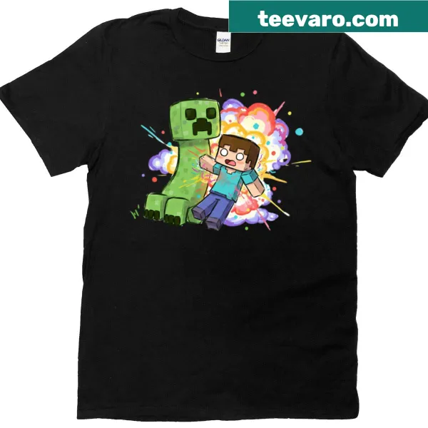 Funny Minecraft Oops T-shirt featuring playful text graphic
