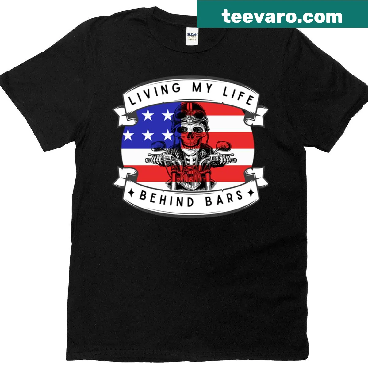 Motorbike-themed t-shirt with playful phrase about freedom. — on a men's t-shirt