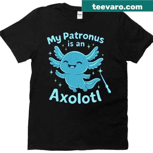 Oversized T-shirt with 'My Patronus Is An Axolotl' graphic