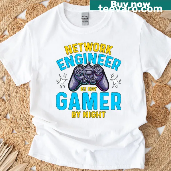 Oversized t-shirt for network engineers and gamers, featuring clever text