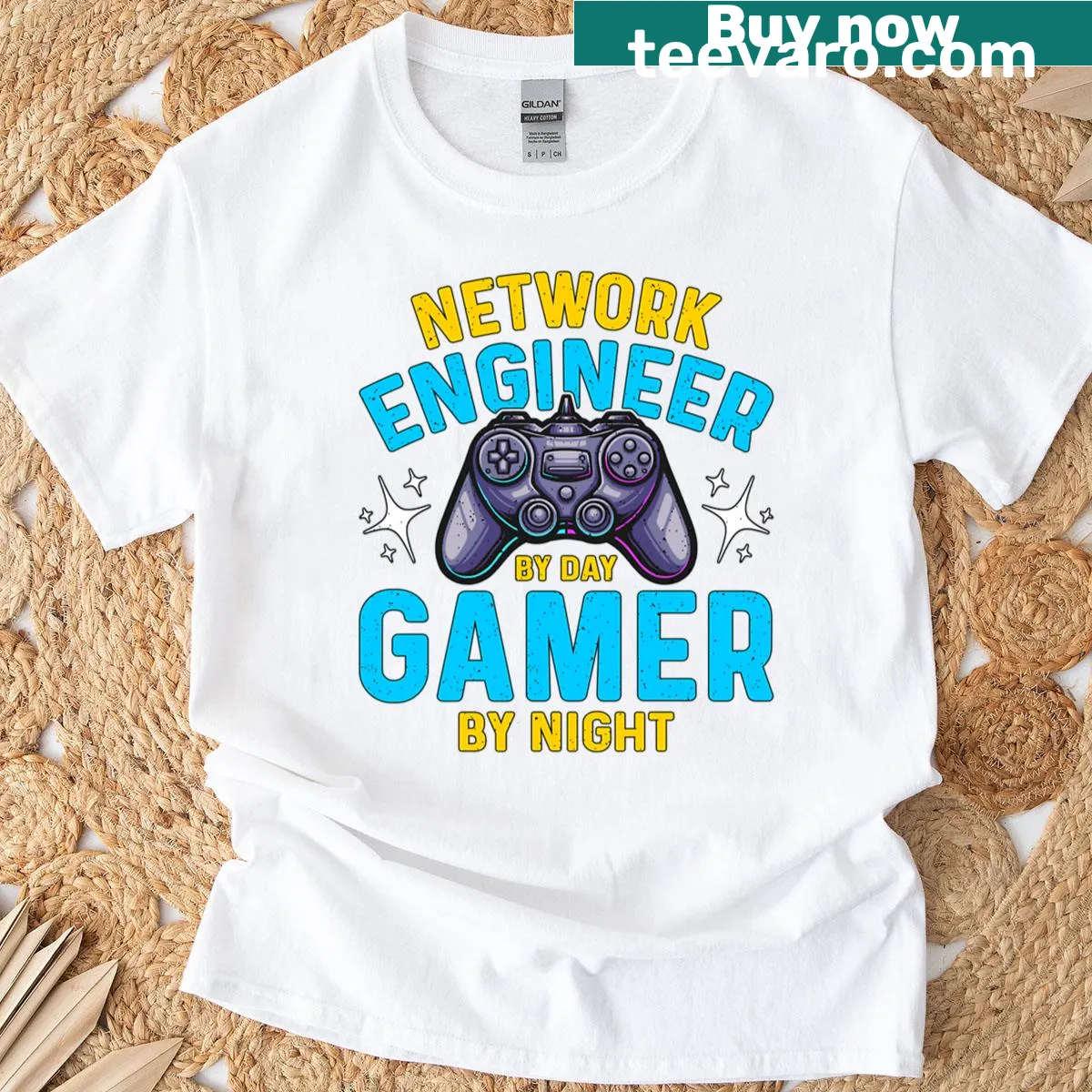 Oversized t-shirt for network engineers and gamers, featuring clever text — on a men's t-shirt