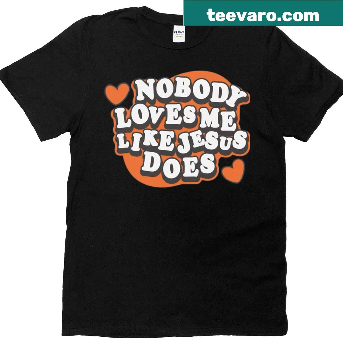 T-shirt with a heartfelt saying about Jesus' love. — on a men's t-shirt
