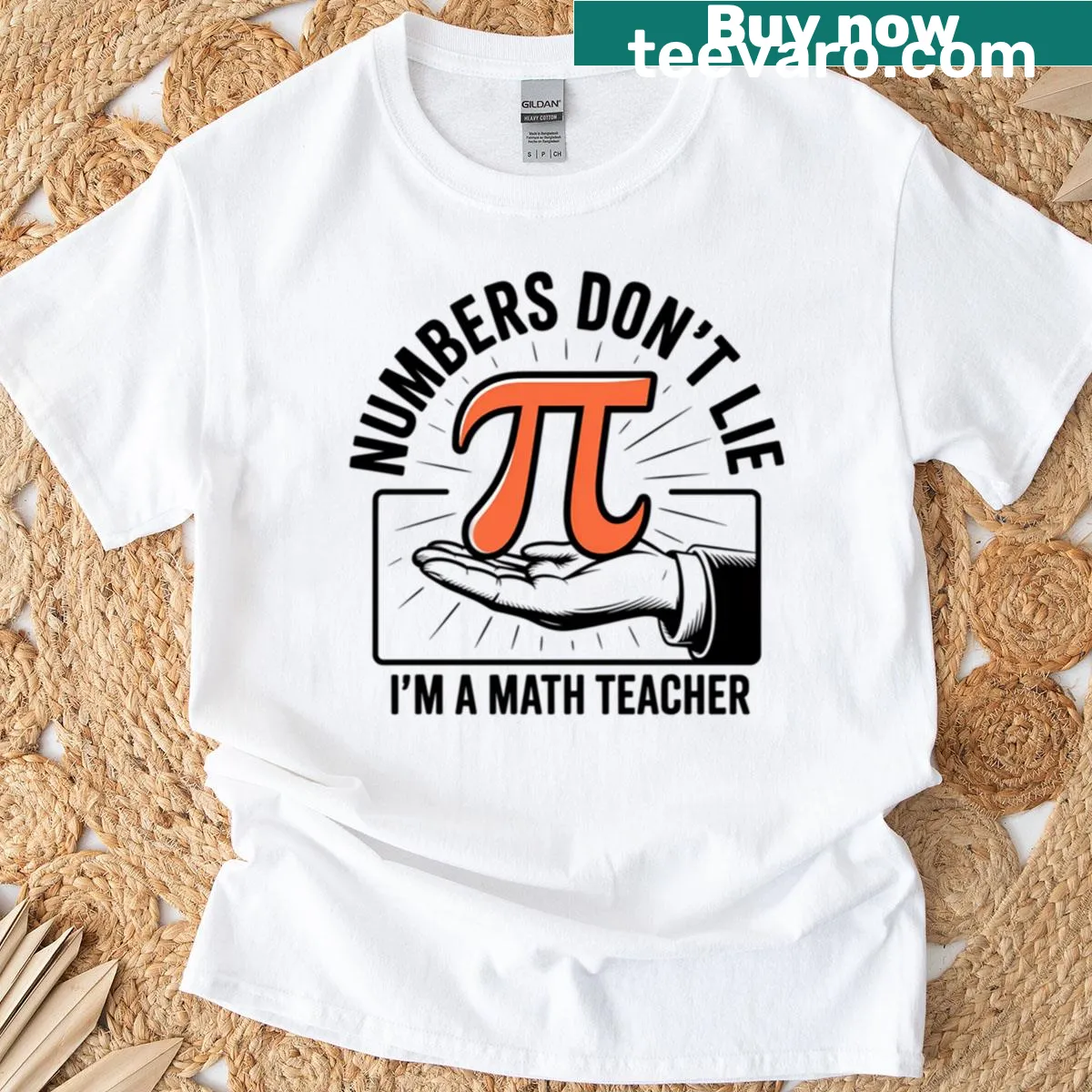 Funny math teacher t-shirt with Numbers Dont Lie text — on a men's t-shirt