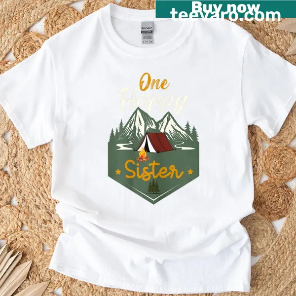 Happy Mama Camper t-shirt celebrating family and camping