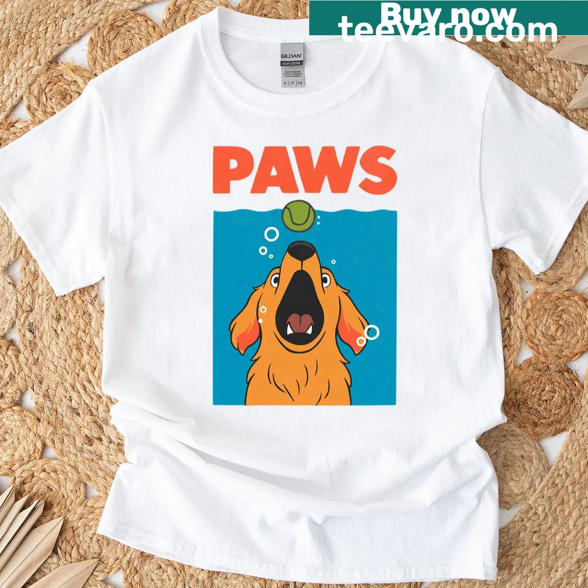 Cute T-shirt featuring a playful dog illustration, perfect for dog lovers. — on a men's t-shirt