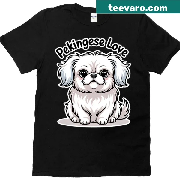 Funny Pekingese T-shirt with cartoon graphic