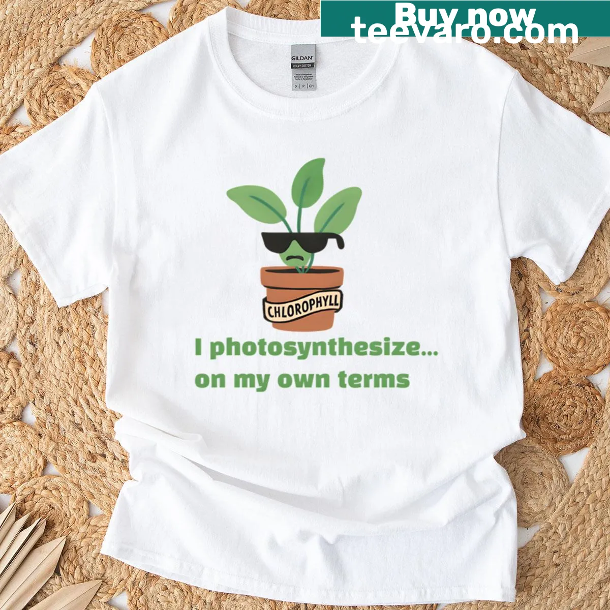 Sassy plant graphic t-shirt with an attitude — on a men's t-shirt