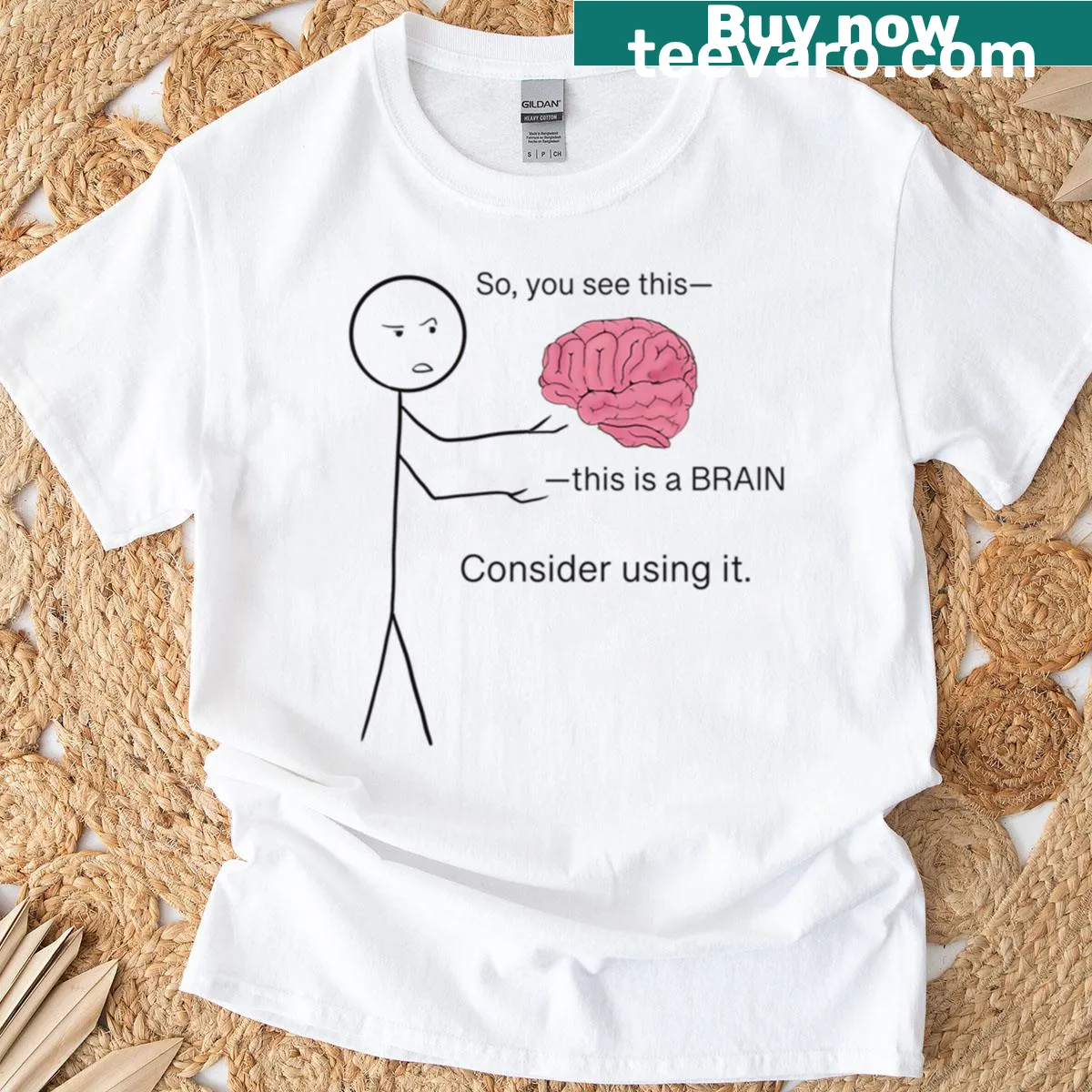 Thoughtful typography t-shirt with a meaningful message — on a men's t-shirt