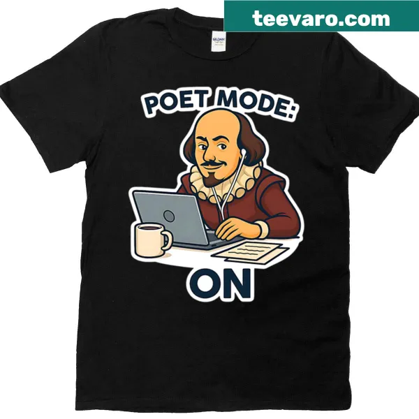 Modern artistic design with the phrase 'Poet Mode On'