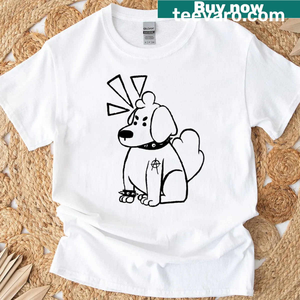 Edgy punk dog graphic T-shirt. — on a men's t-shirt