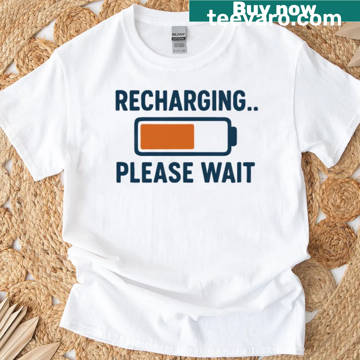 Oversized t-shirt with the quote 'Recharging' for introverts — on a men's t-shirt