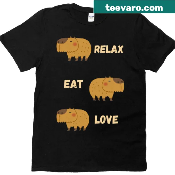 T-shirt with a lovely capybara illustration and a positive message