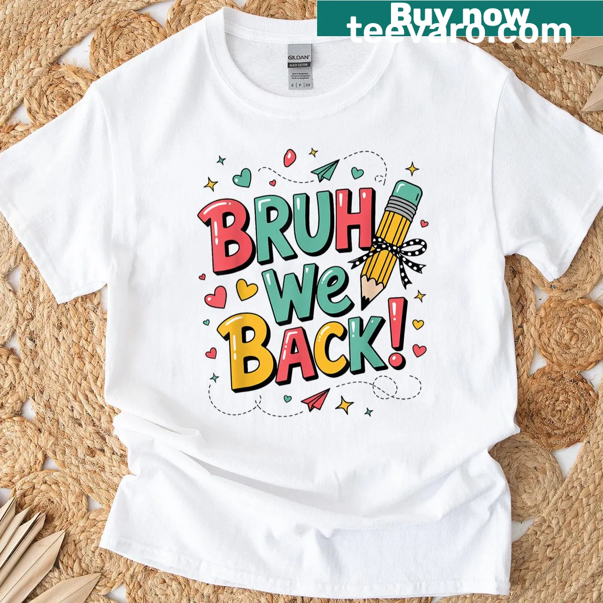 Funny back-to-school graphic t-shirt with pencil and text — on a men's t-shirt
