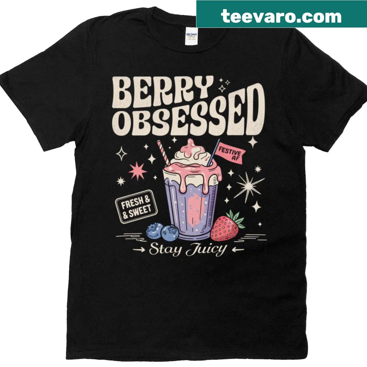 Vintage Retro Milkshake T-shirt with 70s diner graphic — on a men's t-shirt