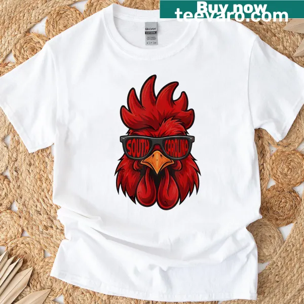 Distressed T-shirt featuring a South Carolina throwback design with animal love theme.