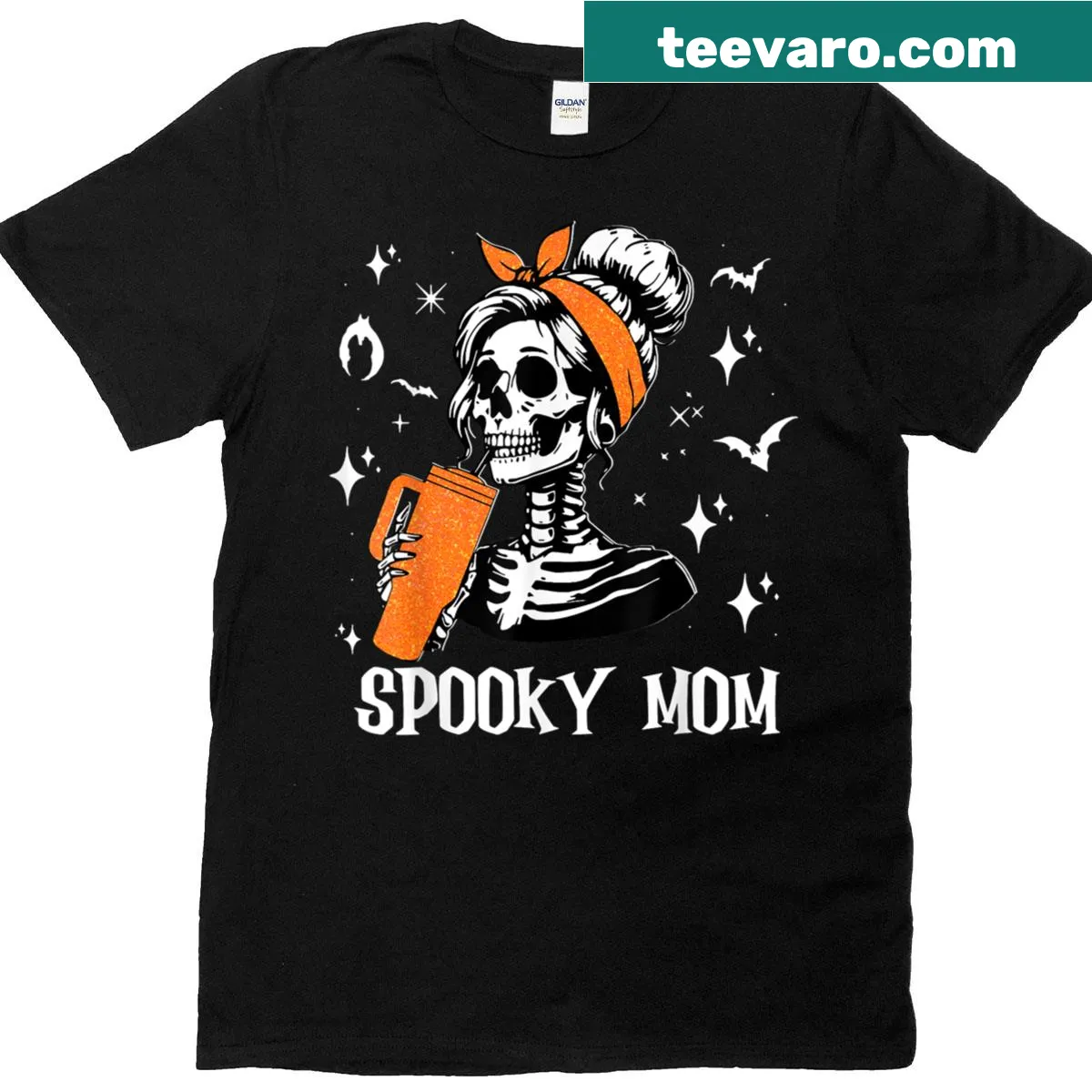 Retro Halloween T-shirt for moms with a spooky design — on a men's t-shirt