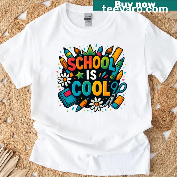Playful T-shirt with a humorous school design, perfect for students.