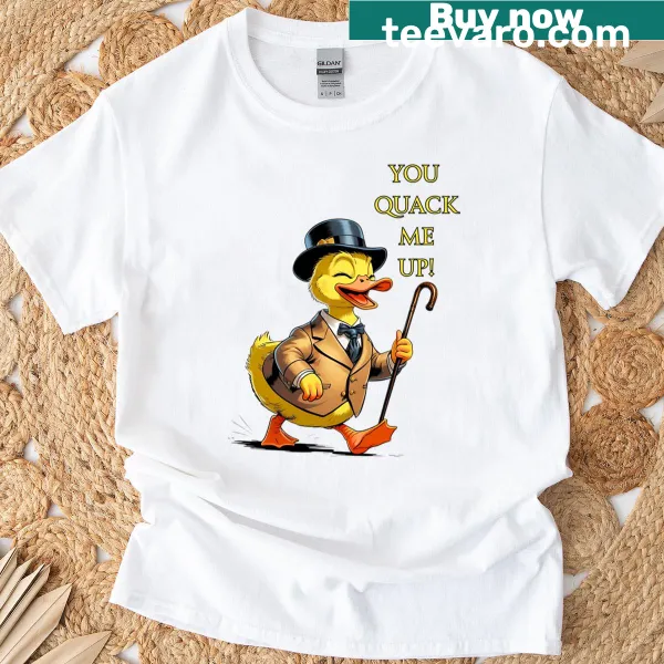 Oversized t-shirt featuring a whimsical cartoon duck design