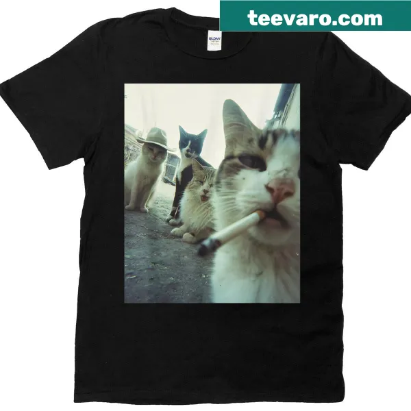 Funny smoking cat meme T-shirt for cat lovers