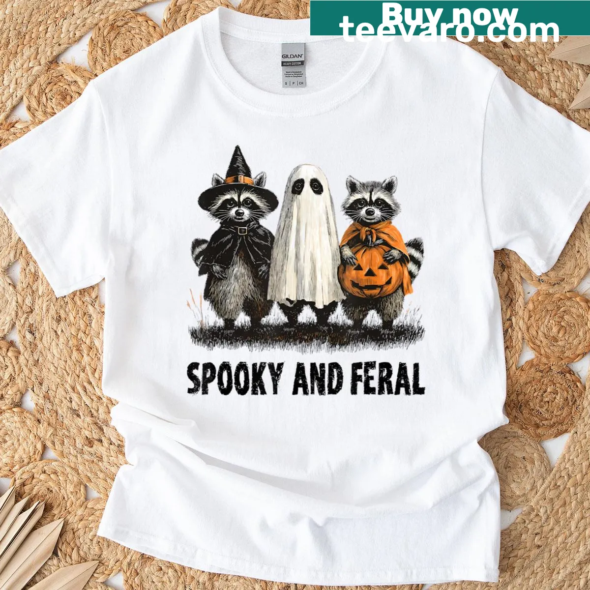 Whimsical t-shirt featuring a playful raccoon design — on a men's t-shirt