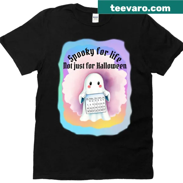 Oversized t-shirt with a spooky theme and bold typography