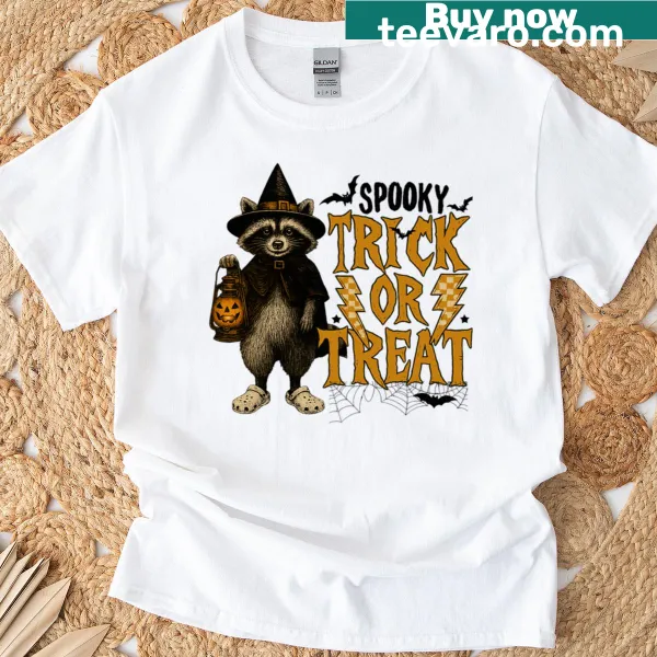 Funny raccoon design for Halloween trick-or-treating