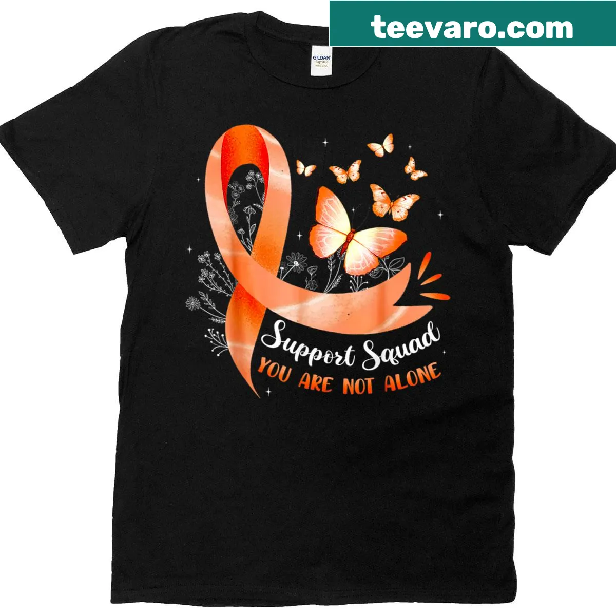 T-shirt with the phrase 'You Are Not Alone' for leukemia awareness — on a men's t-shirt