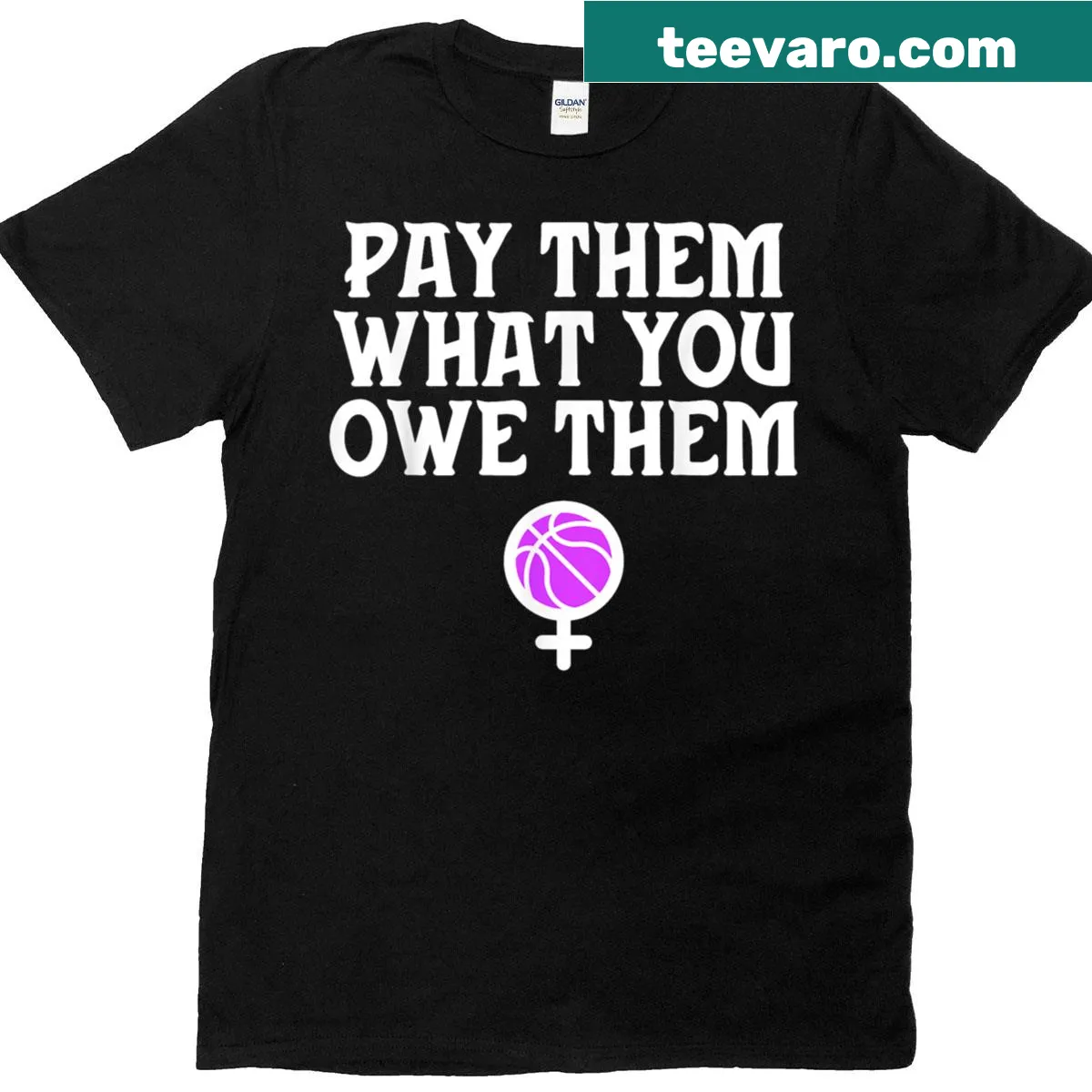 T-shirt advocating for pay equality in women's sports — on a men's t-shirt