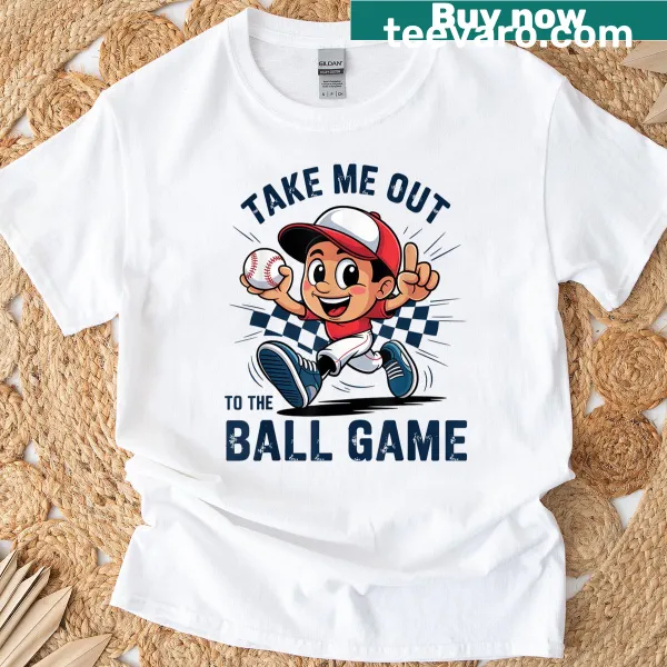 Classic baseball T-shirt featuring 'Take Me Out To The Ball Game'