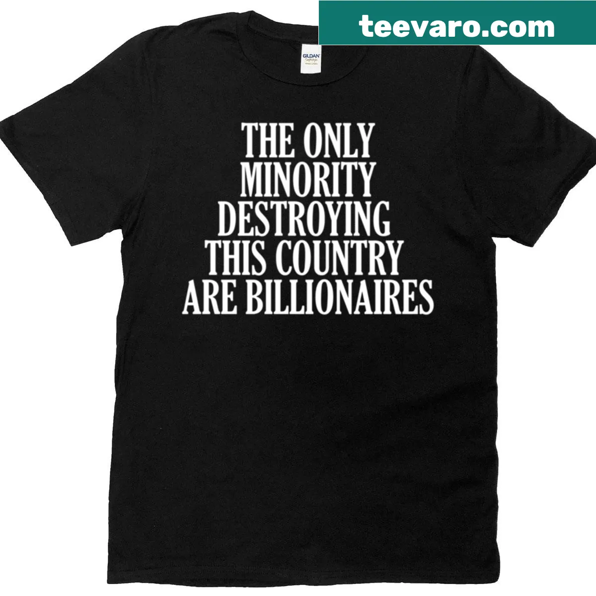 Provocative t-shirt with a statement about billionaires and societal issues — on a men's t-shirt