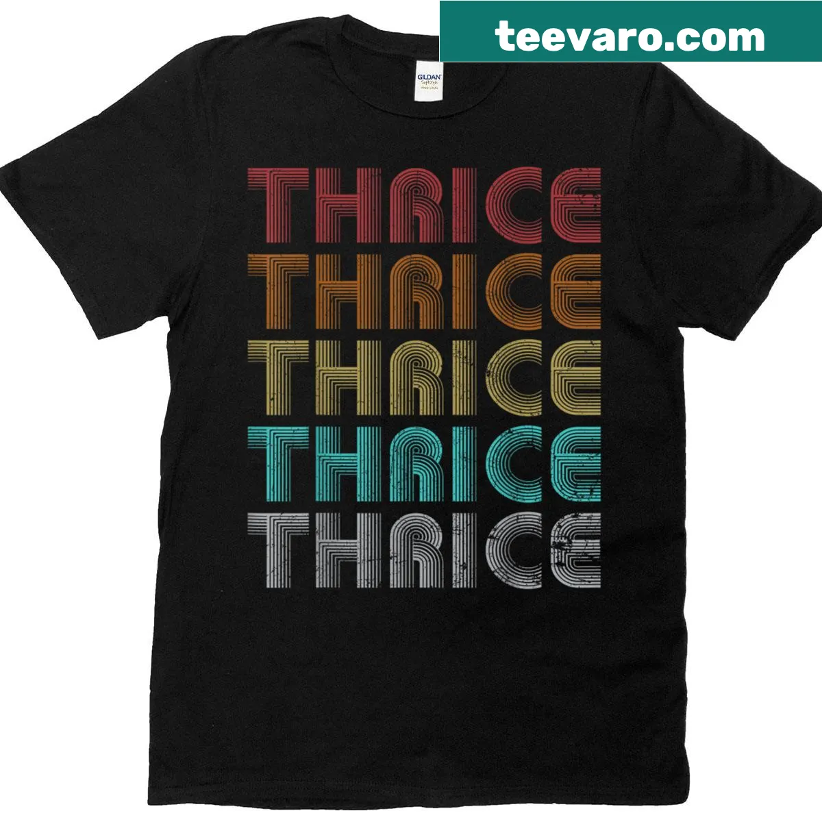 Vintage personalized T-shirt with 'I Love Thrice' slogan — on a men's t-shirt