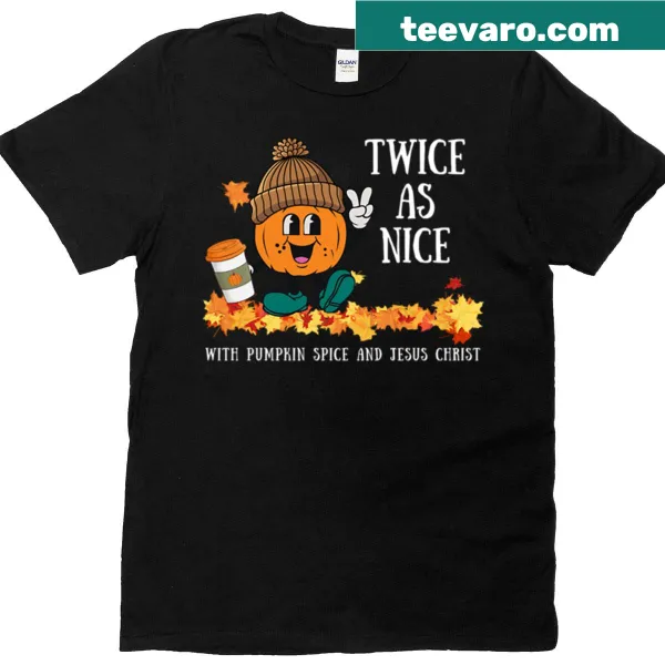Vintage-style T-shirt with pumpkin spice coffee and religious text