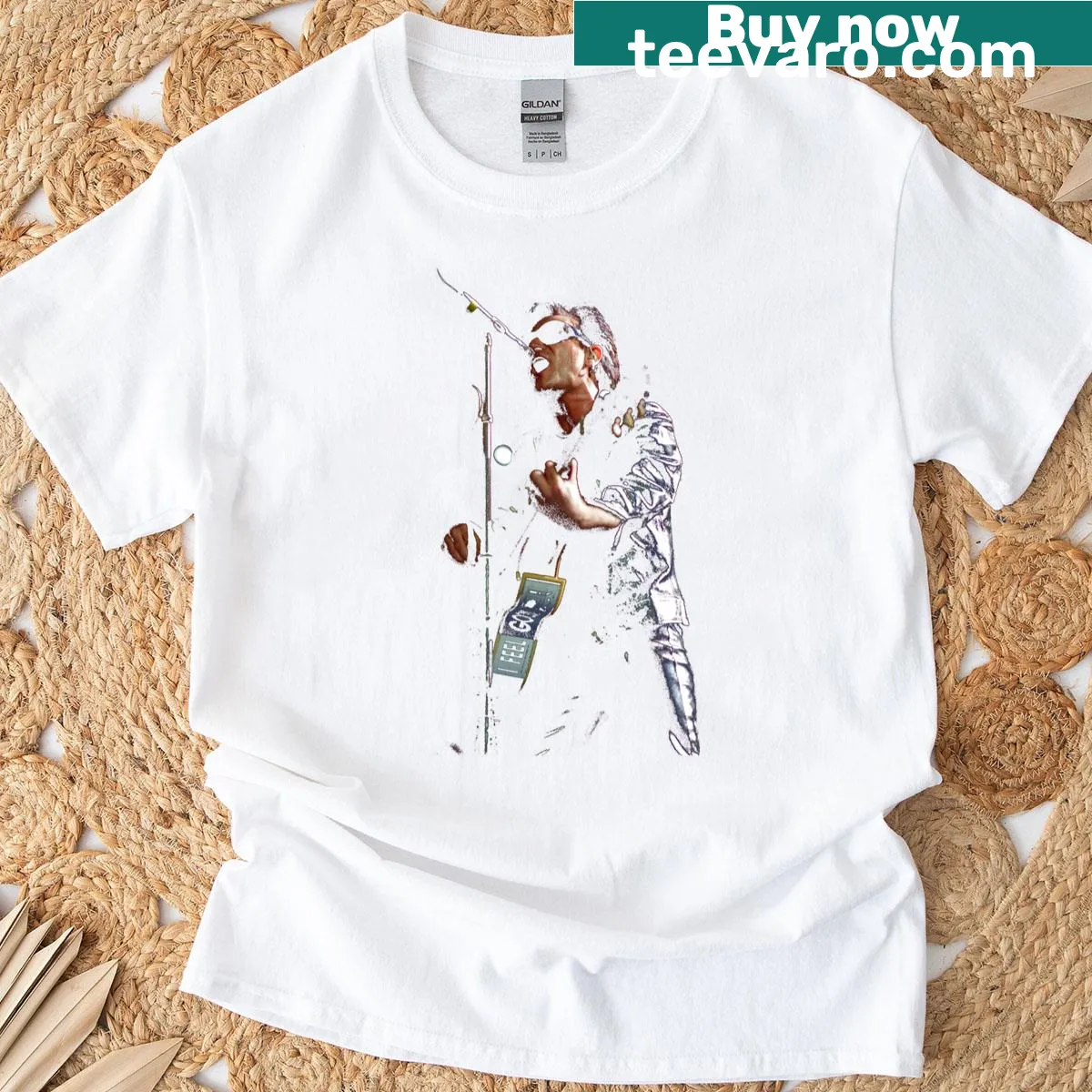 Commemorative T-shirt featuring U2 Bono from the Zoo TV Tour 1993 — on a men's t-shirt