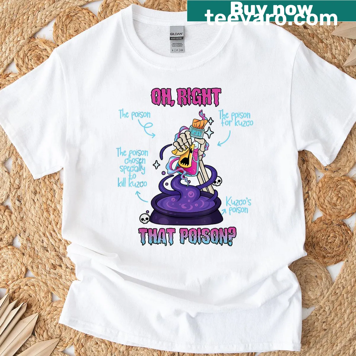 Funny vintage text referencing a poison llama from a film on a T-shirt. — on a men's t-shirt