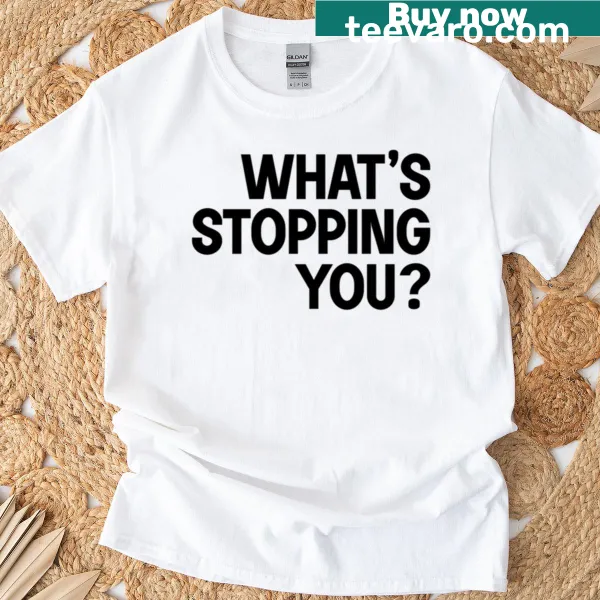 Motivational text graphic on an oversized t-shirt