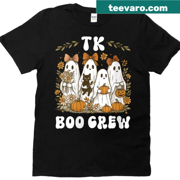 Halloween T-shirt with ghost graphic and Boo Crew text