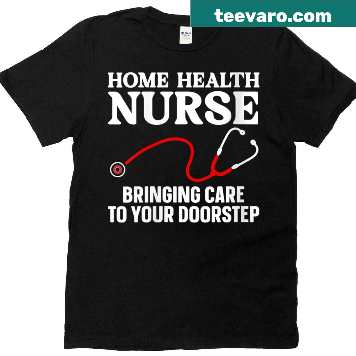 Artistic Home Health Nurse T-shirt suitable for both genders — on a men's t-shirt