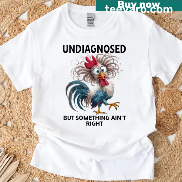 Funny women’s t-shirt with a chicken graphic and humorous text about coworkers