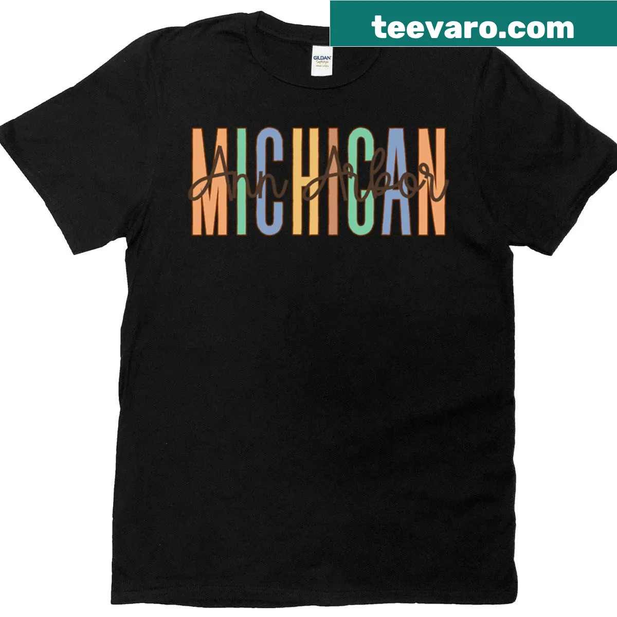 Vintage-style Ann Arbor Michigan t-shirt for locals and visitors — on a men's t-shirt