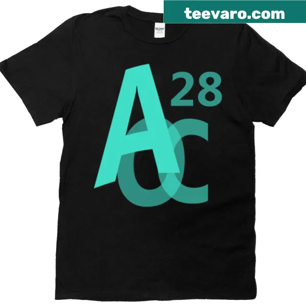 Minimalist T-shirt featuring 'Aoc 28' typography