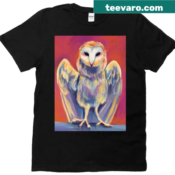 Charming barn owl illustration t-shirt for nature lovers