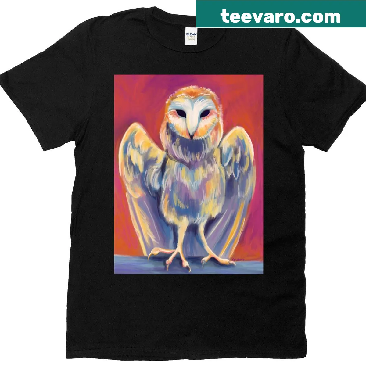 Charming barn owl illustration t-shirt for nature lovers — on a men's t-shirt