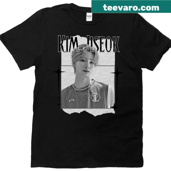 Monochrome collage t-shirt featuring Kim Ji Seok from Big Ocean