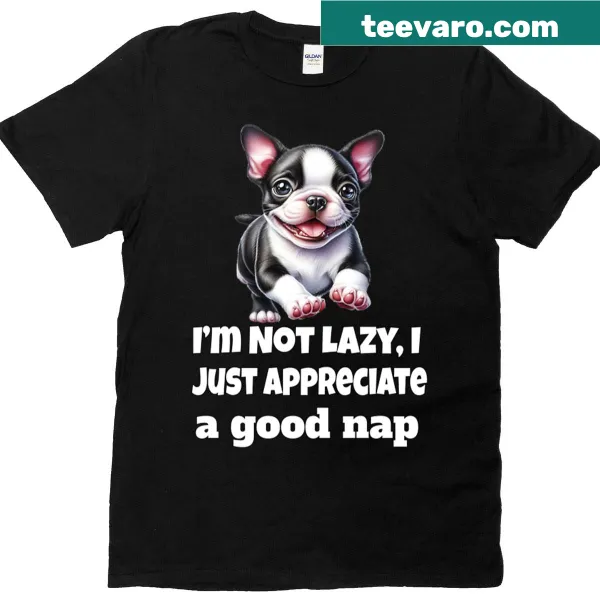 Charming Boston Terrier nap-themed design