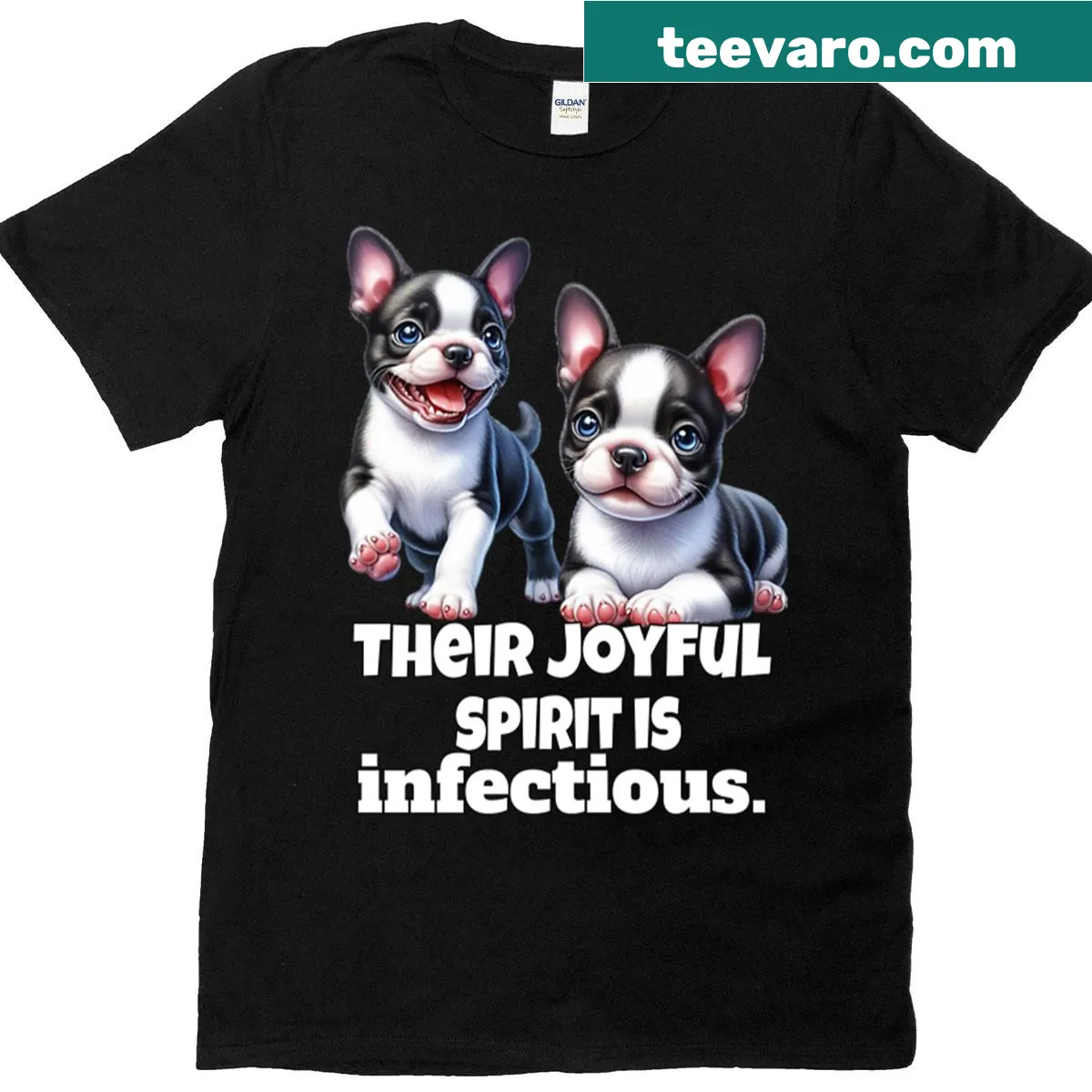 Heartfelt typography design celebrating Boston Terriers — on a men's t-shirt