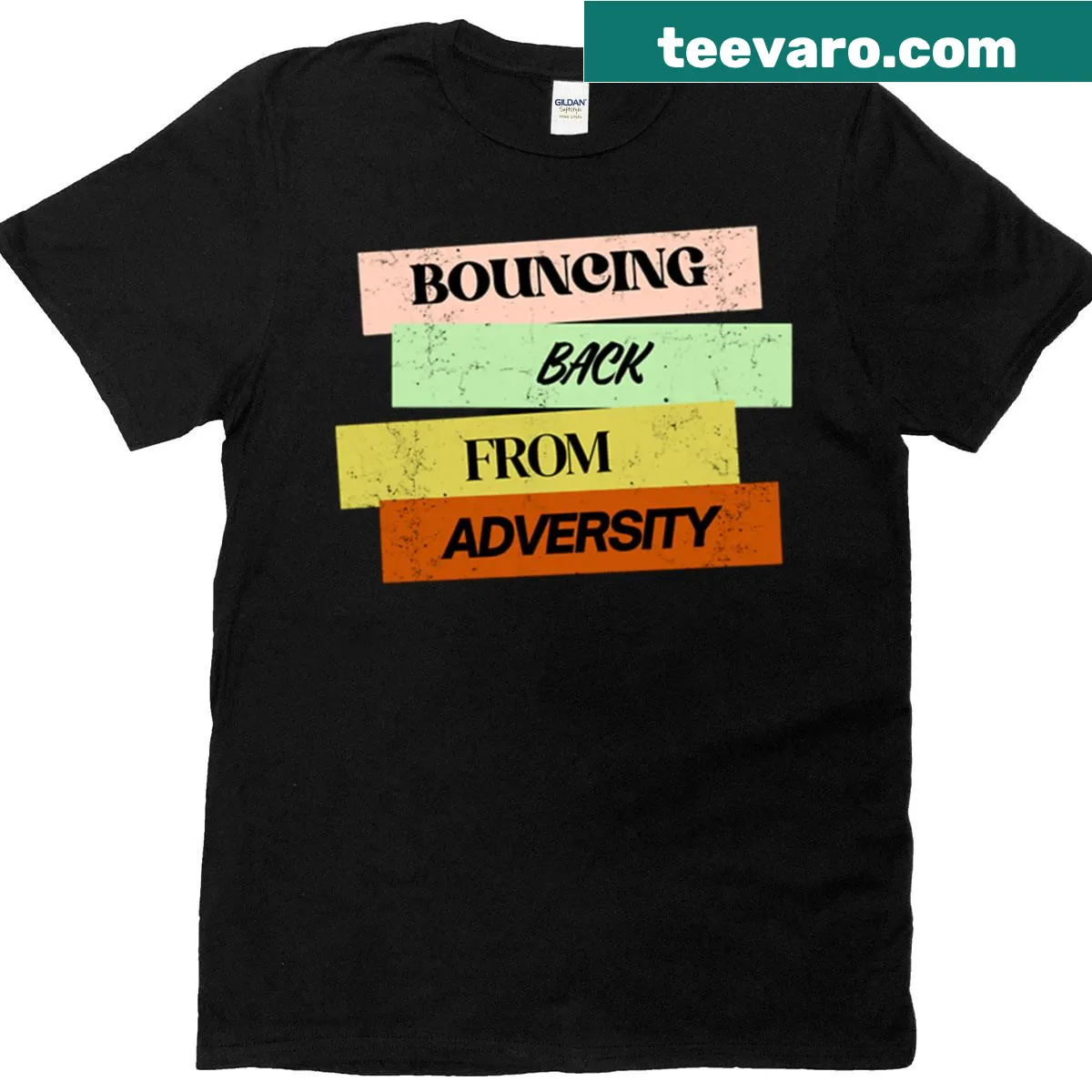 Bold typography art on overcoming adversity — on a men's t-shirt