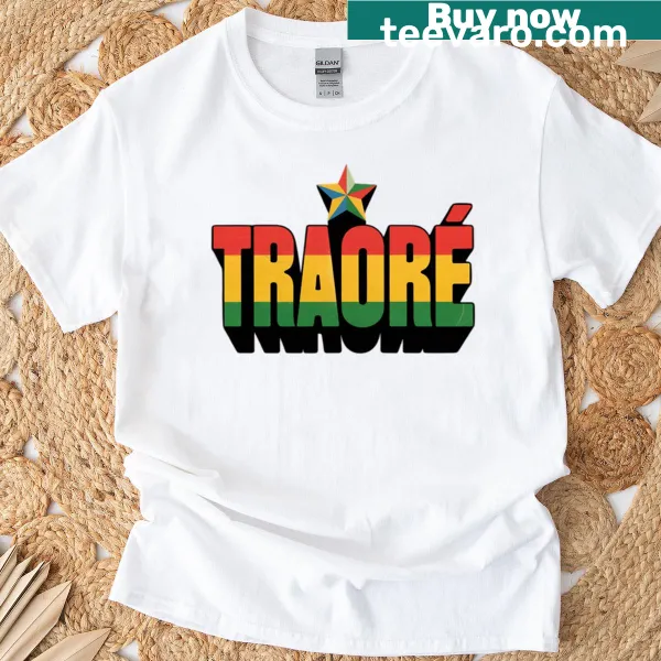 T-shirt with the names Ibrahim Traor and Thomas Sankara in bold typography.