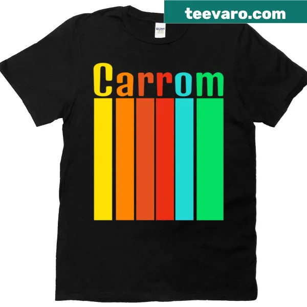 T-shirt with playful typography celebrating the game of carrom